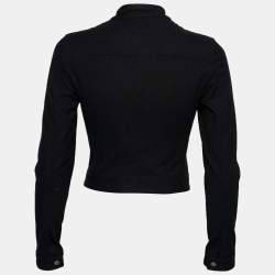 Pre Owned Prada Black Cotton Zip Front Jacket S