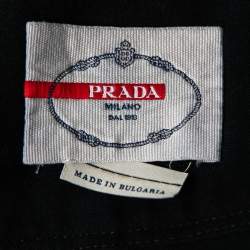 Pre Owned Prada Black Cotton Zip Front Jacket S