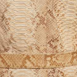 Prada Beige Python Skin Belted Coat S