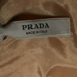Prada Beige Python Skin Belted Coat S