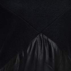 Prada Black Wool & Silk Gathered Hem Midi Dress L