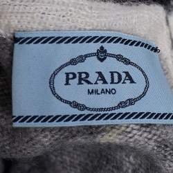 Prada Yellow Village Print Mohair Wool Knit Sweater S