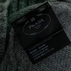 Prada Grey Wool & Cashmere Tie Detail Sleeveless Sweater S
