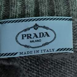 Prada Grey Wool & Cashmere Tie Detail Sleeveless Sweater S