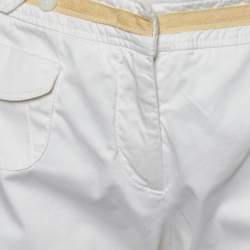 Pre Owned Prada White Cotton Capri Pants M