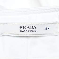 Pre Owned Prada White Cotton Capri Pants M