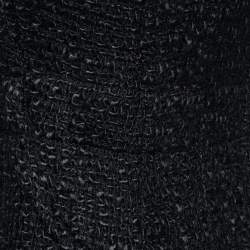 Pre Owned Prada Black Tweed Knit V-Neck Sleeveless Dress M