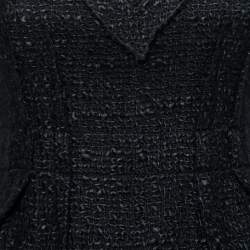 Pre Owned Prada Black Tweed Knit V-Neck Sleeveless Dress M