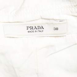 Pre Owned Prada Cream Synthetic Zip Front Sleeveless Mini Dress S
