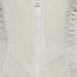 Pre Owned Prada Cream Synthetic Zip Front Sleeveless Mini Dress S