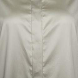 Prada Beige Cotton Gathered Hem Mini Shirt Dress L