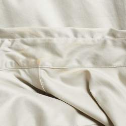 Prada Beige Cotton Gathered Hem Mini Shirt Dress L
