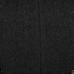 Prada Vintage Dark Grey Striped Wool Double Breasted Peacoat L