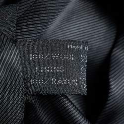 Prada Vintage Dark Grey Striped Wool Double Breasted Peacoat L