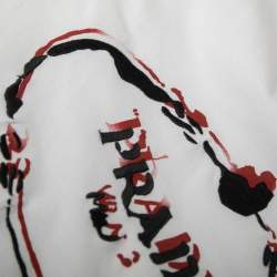 Prada White Cotton Logo Embroidered Crewneck T-Shirt S