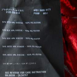 Prada Red & Black Floral Velvet Devore Cocktail Dress L