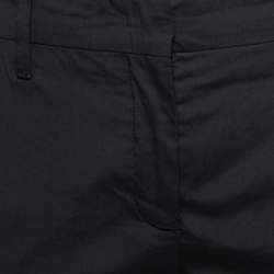 Pre Owned Prada Black Cotton Straight Leg Trousers M