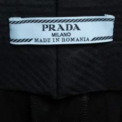 Pre Owned Prada Black Cotton Straight Leg Trousers M