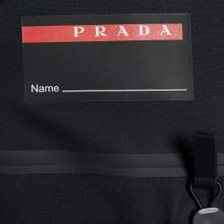 Prada Linea Rossa Black Recycled Double Jersey Oversized Sweatshirt M