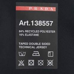 Prada Linea Rossa Black Recycled Double Jersey Oversized Sweatshirt M