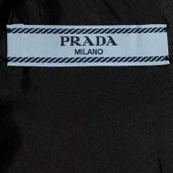 Prada Black Wool & Silk Ostrich Feather Trim Sleeveless Top S