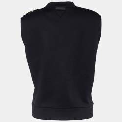 Prada Black Knit Frankenstein Print Vest Top XS