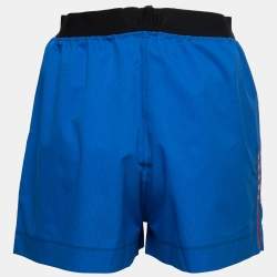 Prada Sport Blue Synthetic Elastic Waist Shorts M
