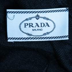 Prada Navy Blue Cashmere & Silk Knit Button Front Cardigan S