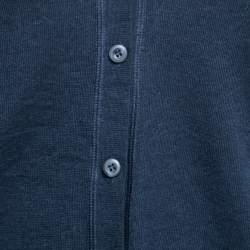 Prada Navy Blue Cashmere & Silk Knit Button Front Cardigan S