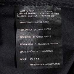 Pre Owned Prada Navy Blue Cotton Frayed Waist Detail Pants M