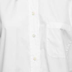 Pre Owned Prada White Cotton Poplin Off-Shoulder Shirt XS