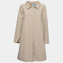 Prada Beige Cotton Button Detail Belted Trench Coat M