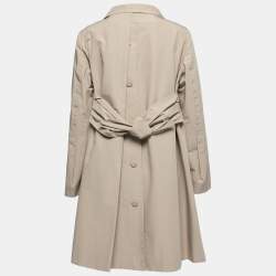 Prada Beige Cotton Button Detail Belted Trench Coat M