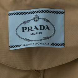 مملوكة مسبقًا Prada Tan Brown Cotton Hooded Cape Coat M