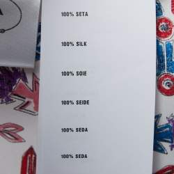 Pre Owned Prada White Rocket Rabbit Print Silk Shirt S
