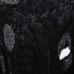 Prada Black Wool Openwork Turtleneck Sweater S