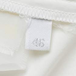 Pre Owned Prada White Cotton Front Slit Detail Skirt L