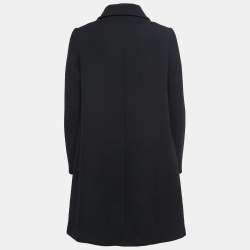Prada Black Wool Button Front Coat M