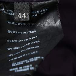 Prada Dark Purple Embossed Taffeta Belted Coat M
