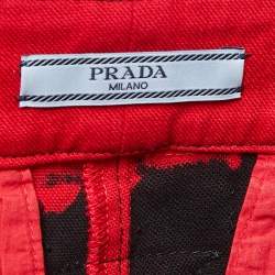 Prada Black/ Red Denim Straight Jeans M / Waist 28.5"