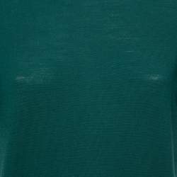 Pre Owned Prada Green Wool Knit Crew Neck Jumper S