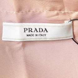 Pre Owned Prada Light Pink Silk Double Breasted Trench Coat M