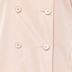 Pre Owned Prada Light Pink Silk Double Breasted Trench Coat M