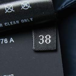 Pre Owned Prada Blue Lambskin Leather Zip-Up Jacket S