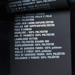 Pre Owned Prada Blue Lambskin Leather Zip-Up Jacket S