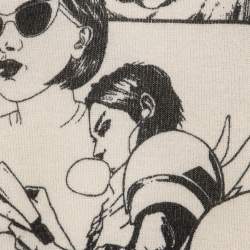 مملوكة مسبقًا Prada Cream Cashmere Stencil Comic Sweater M