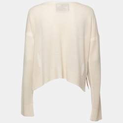 مملوكة مسب�قًا Prada Cream Cashmere Stencil Comic Sweater M