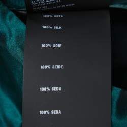 مملوكة مسبقًا Prada Dark Green Taffeta Silk Pleated Midi Skirt M