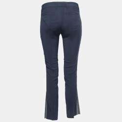 Pre Owned Prada Navy Blue Wool Slim Leg Trousers S