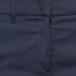 Pre Owned Prada Navy Blue Wool Slim Leg Trousers S